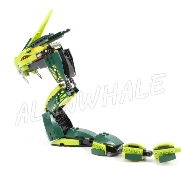 911 elementów Shinobi 4-głowicowy Ultra Epic Dragon Battle Snake Prison Devourer 9789 Klocki Konstrukcyjne Kompatybilne z Modelami