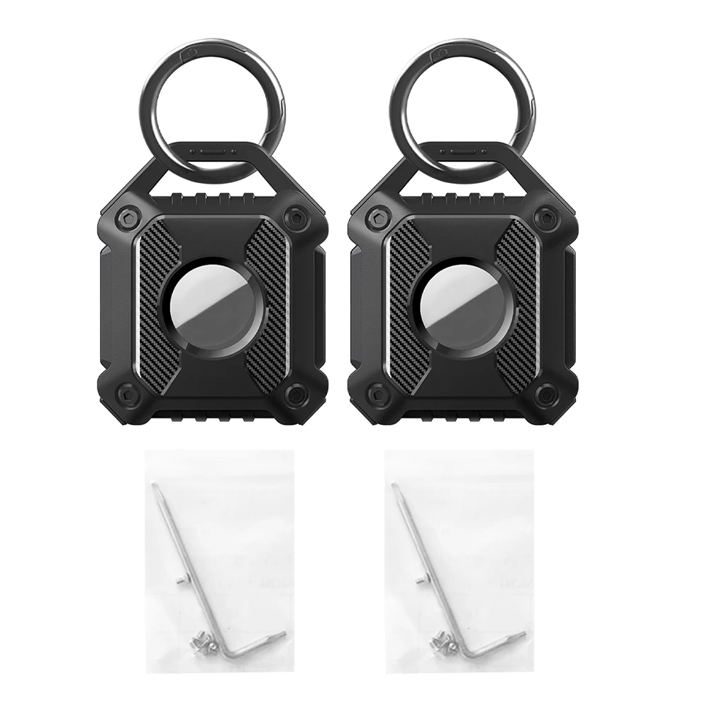 2 stücke abdeckung gps tracker ip67 wasserdichte kratz feste schutzhülle mit schlüssel ring gepäck tasche tpu halter fit für airtag