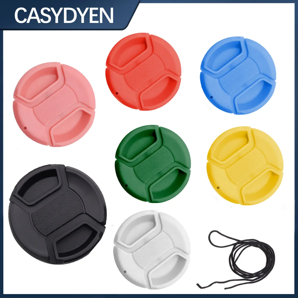 Pinch Lens Cap Lens Cap Holder 49/52/55/58/62/67/72/77mm Center Pinch Snap-on Cap Cover Lens Cap Protective Lens For Camera