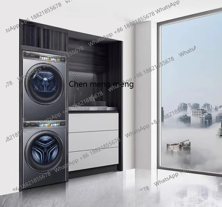 Bathroom washing and drying set 10kg double engine heat pump drying washing machine combination