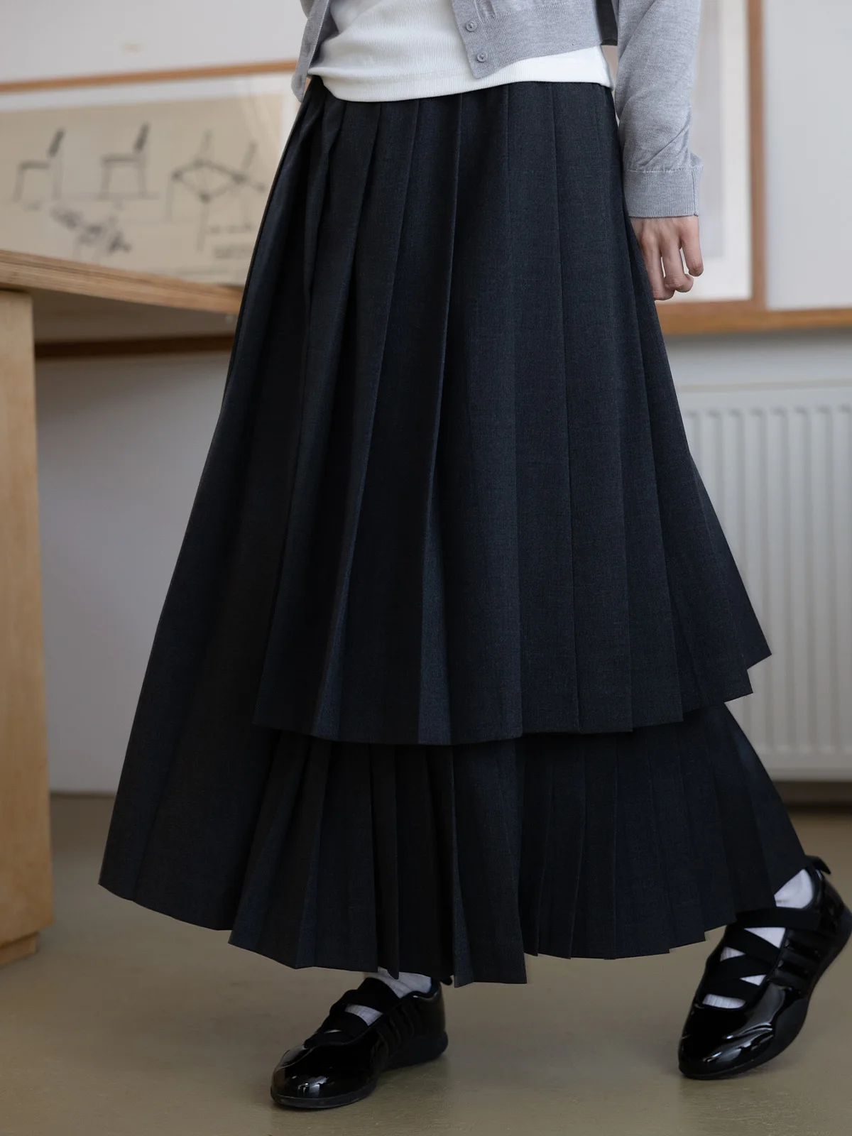 

Повседневная длинная юбка на шнурке, асимметричная плиссированная юбка с эффектом мелких волнистых складок, женская юбка со средней талией из полиэстера