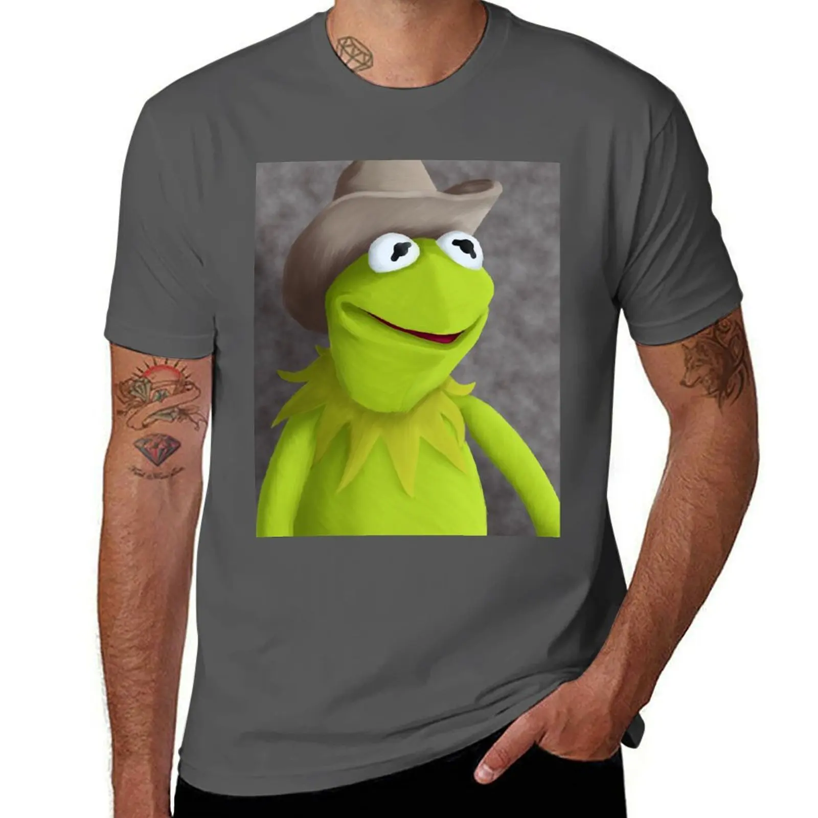 

Cowboy Hat Kermit Portrait T-Shirt anime stuff quick drying t shirts for men pack