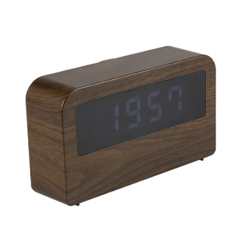 

Promotion! LED Wooden Alarm Clock Watch Table Digital Electronic Desktop Powered Clocks Table Decor With Book Light