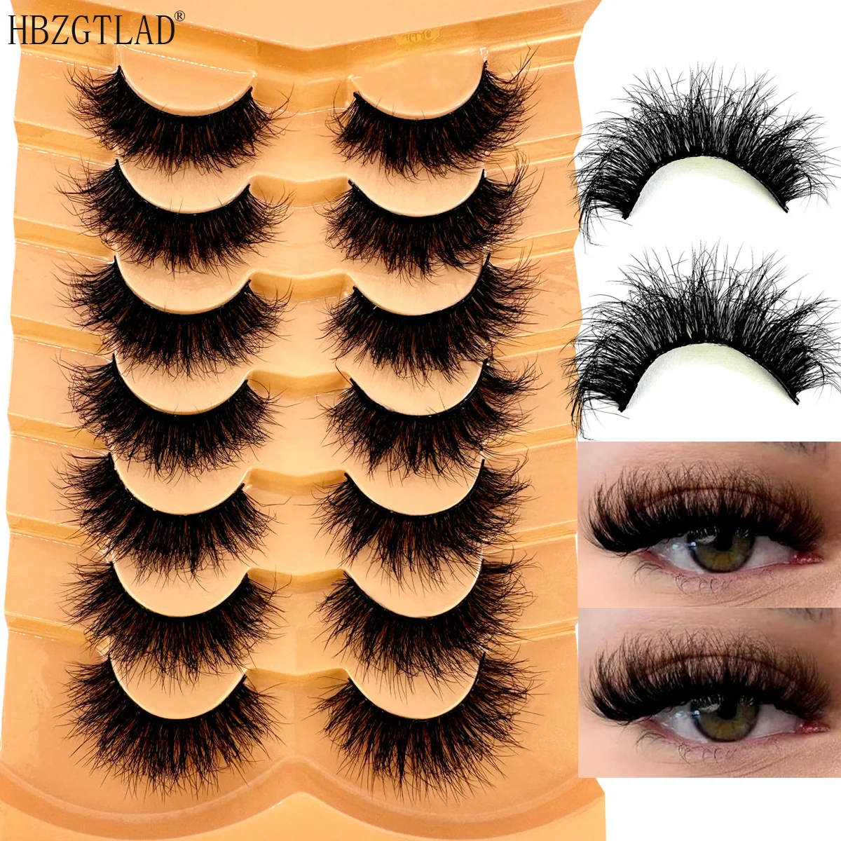 5D Mink Eyelashes Long Lasting 5D Fluffy Mink Lashes Natural Dramatic Volume Eyelashes Extension Thick Long 3D False Eyelashes