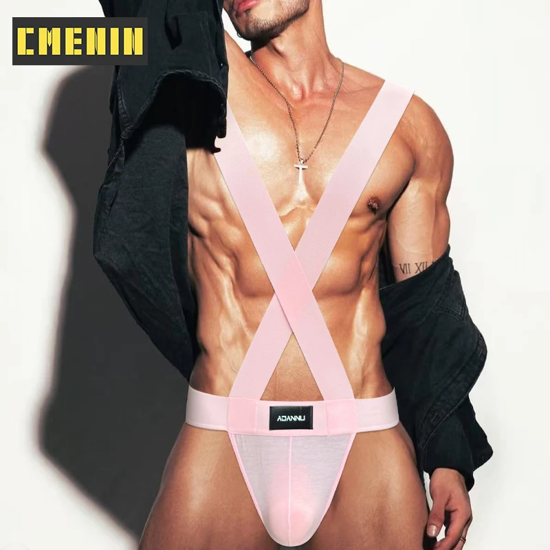 

1Pcs Modal Breathable Men Underwear Sexy Suspender High-cut Men's Briefs Sissy Bikini Jockstrap Panties Mens Underpants Briefs