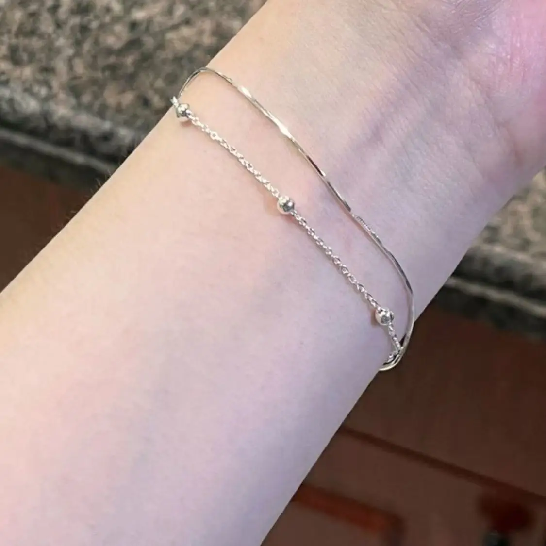 

925 Sterling Silver Round Ball Bracelets Woman Snake Chain Korean Luxury Quality Jewelry Lucky Jewellery