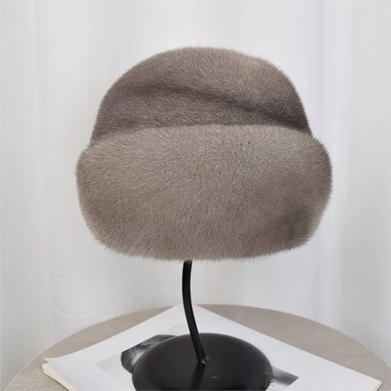A whole fur hat for women middle-aged and old leather warm