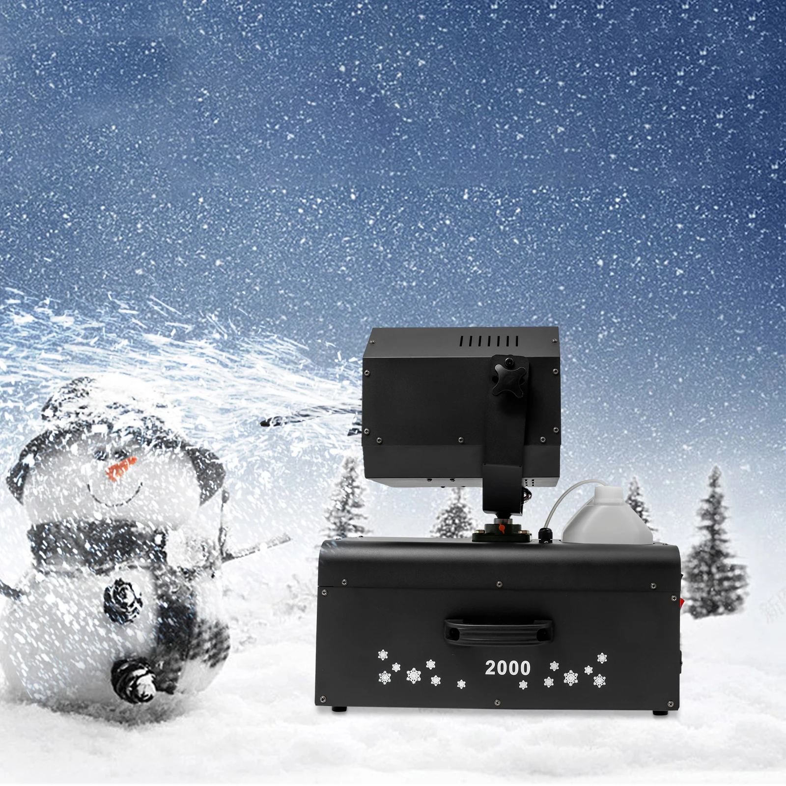 ماكينة تأثير الثلج بقدرة 2000 وات، نطاق الرش، ماكينة صنع الثلج المزيفة، ماكينات الثلج، تغليف صندوق الهواء للحفلات #2