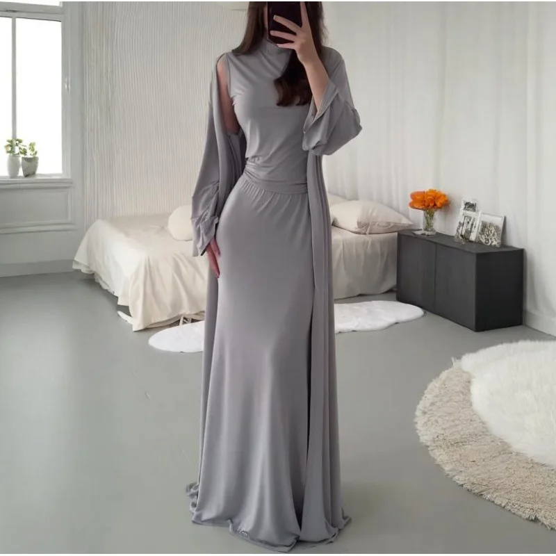 

Женский комплект из 3 предметов, плотная универсальная юбка для поездок на работу, топ без рукавов, дэт, модная одежда для взрослых на четыре сезона, ансамбль