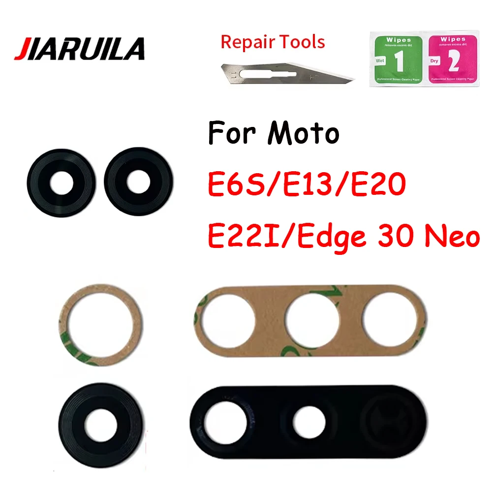 

Стекло задней камеры для Moto E6S E13 E20 E22i Edge 30 Fusion Neo 40 Neo Стеклянное стекло камеры с клеем + инструменты для ремонта