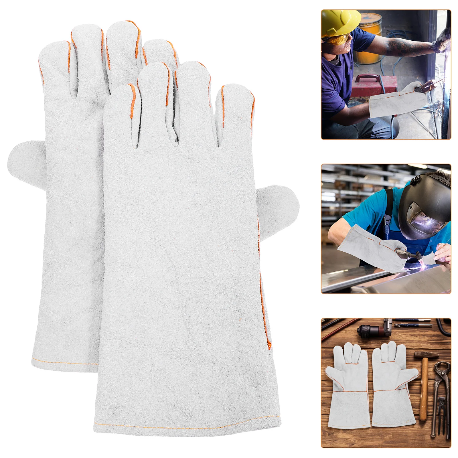 

1 Pair Welding Gloves Long Heat Resistant Protective Work Gloves For Industrial Soldering Safety Gear Men Women Labor