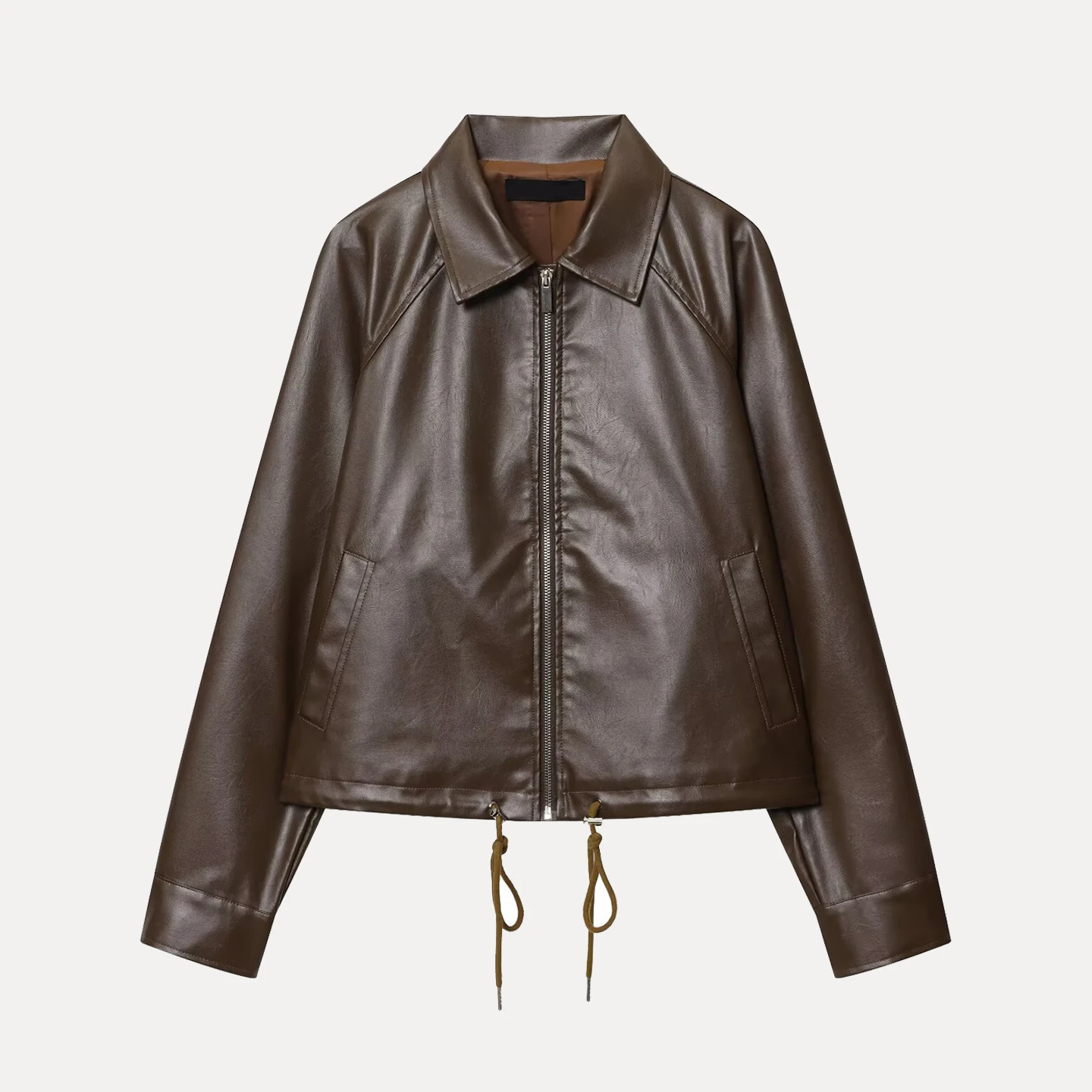 Cappotto sciolto in pelle Dstring Jaet da donna Faion Personali Autunno New Sle Z Commute Sle Long Sve ort