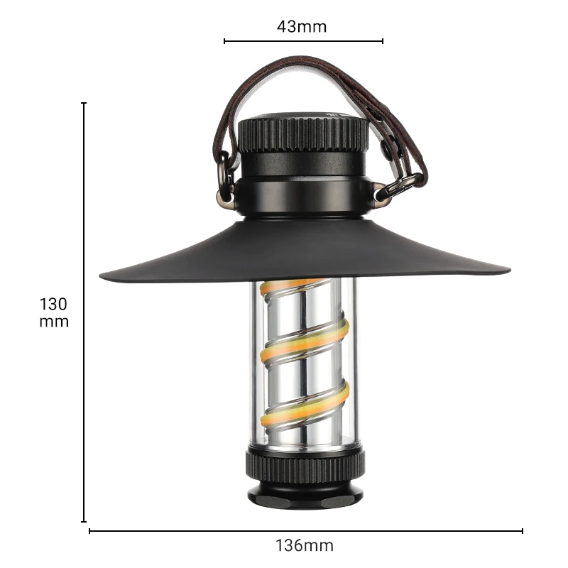 LED Rechargeable Portable Camping Lantern Camp Bright Flashlights with Stepless Dimming Waterproof Powerful Handheld Work Light