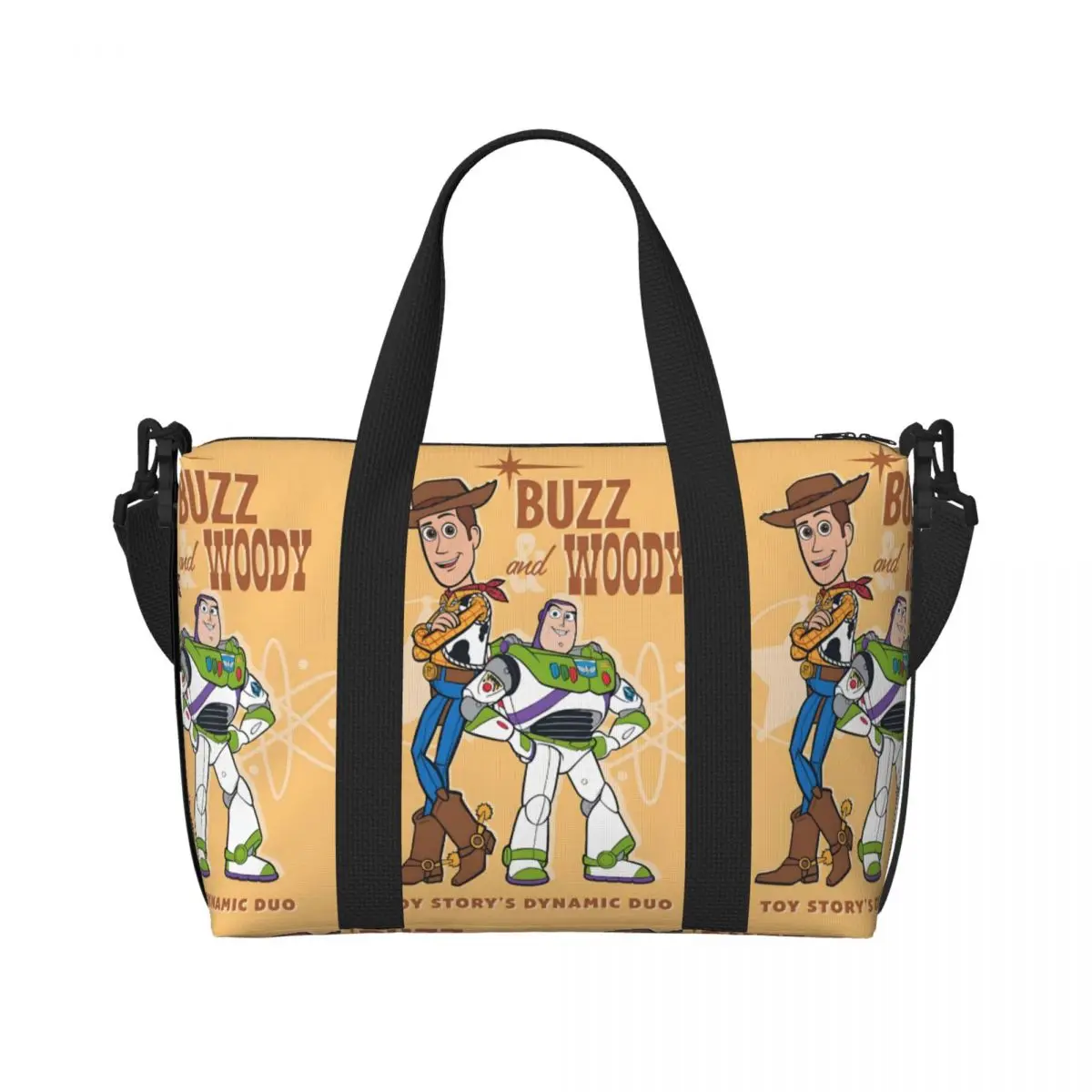 

Пляжная большая сумка с принтом «История игрушек» для женщин, Вуди Базз Лайтер, большие отделения, спортивные пляжные дорожные сумки