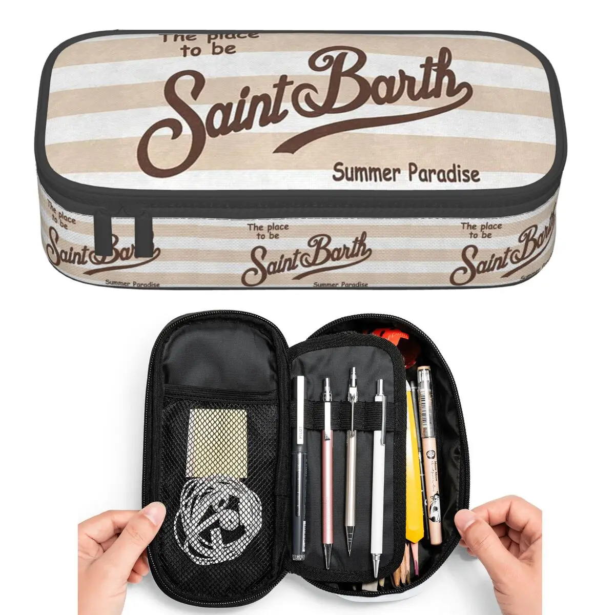 Saint Barth Federmäppchen für Schüler, Stiftbox, Bleistiftbeutel, großes Fassungsvermögen, Stiftetui, Stifthalter