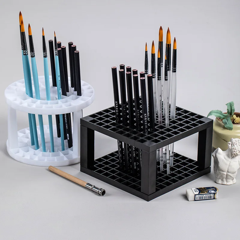 49 /96 Holes Paint Brush Pen Holder Watercolor Paint Brush Holder Stand Painting Supplies Makeup Organizer for Student Teacher