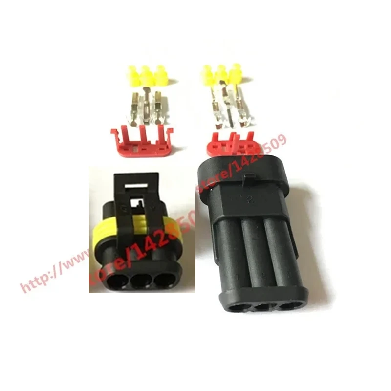 1 Set 3 Pin Female And Male Way Waterproof Electrical Wire Automotive Connector Plug For Car 282105-1 282087-1