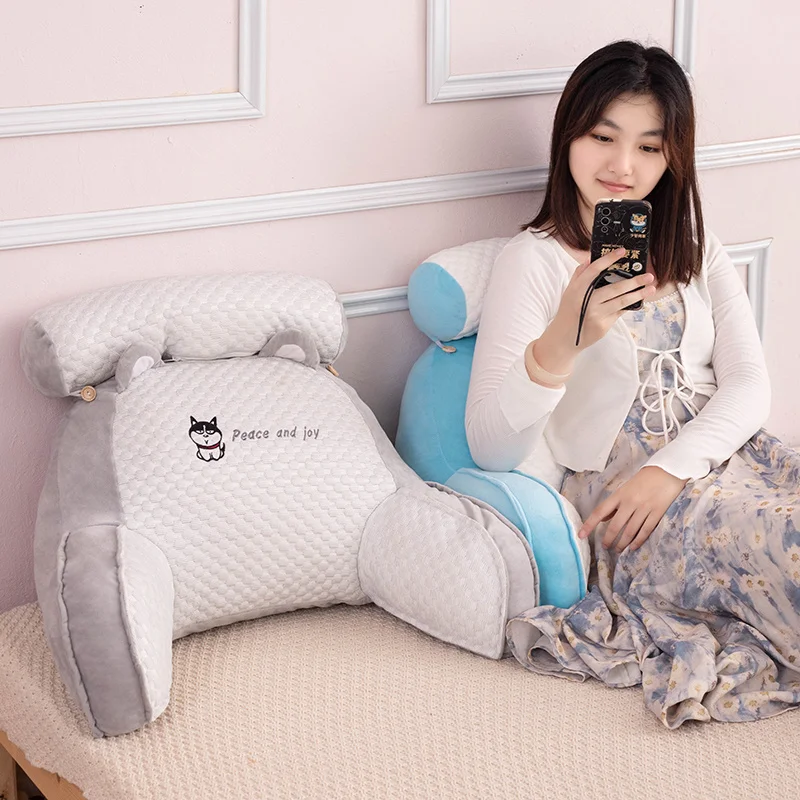 Summer Ice Bean Silk Waist Cushion Cartoon Stuffed Plushies Pillow Cute Soft Toys Anime Sofa Chair Cushion Home Room Decor