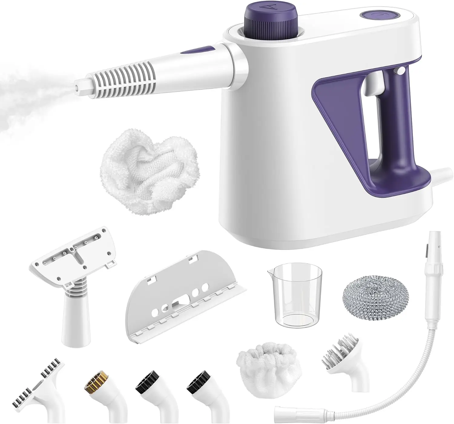 

Portable Handheld Steam Cleaner with 13-Piece Kit, 230°F for Car, Bathroom, Tile & Grout, Splash-Free Safety