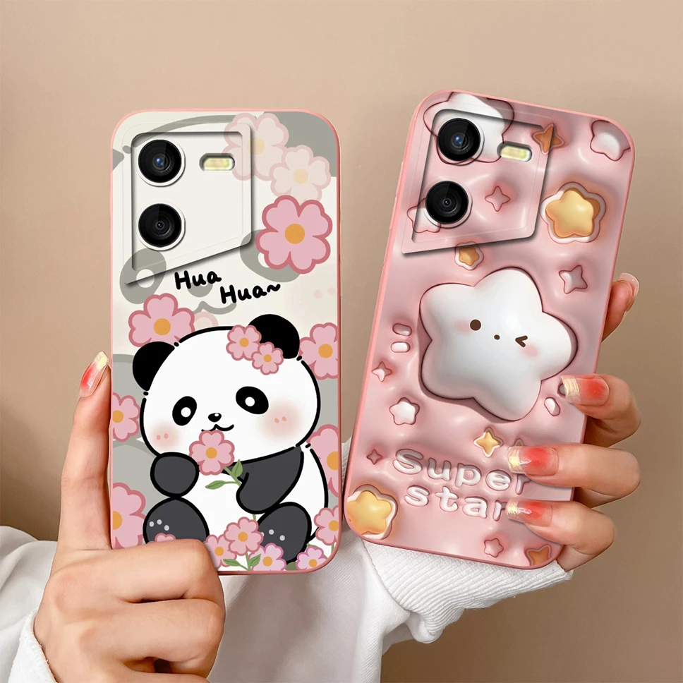 Cases For Tecno Pova 5 Pro Phone Soft Case Liquid Silicone Cute Rabbit Cartoon Pattern Back Covers For Tecno Pova5 5Pro Fundas