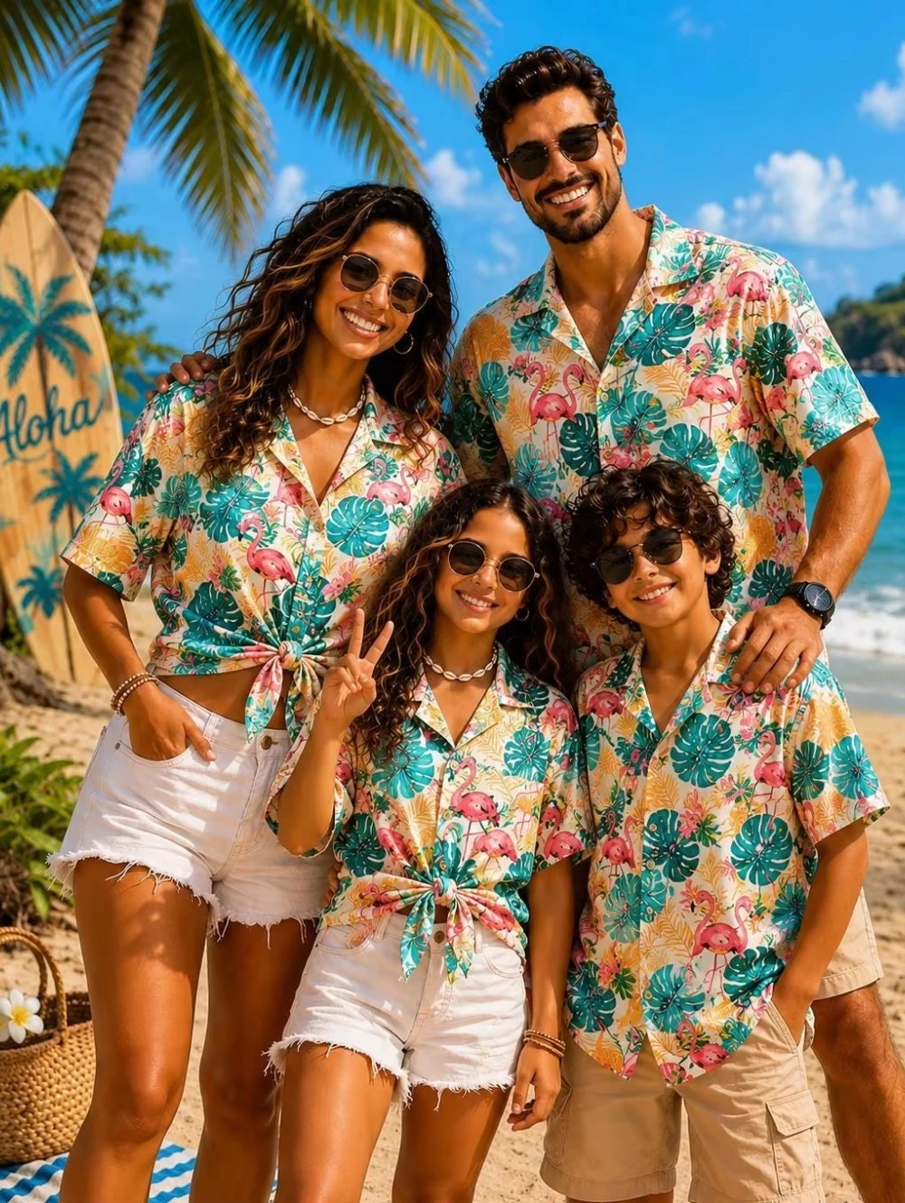 Summer Hawaiian Shirt Tropical Plants Graphics Beach Vacation Flower Men's Family Wear Child T-Shirt Vacation Gift Child Shirts