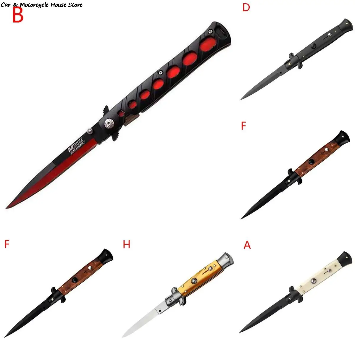 Creative Personality Car Sticker 15cm Butterflies Switchblade Knives Sunscreen Waterproof PVC Stickers Car Decal（Is sticker)