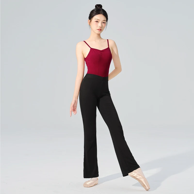 Ballet Dance Pants for Women Girls Modal Flare Long Trousers High Waist Fitness Black Gymnastics Flare Trousers Bell-bottoms