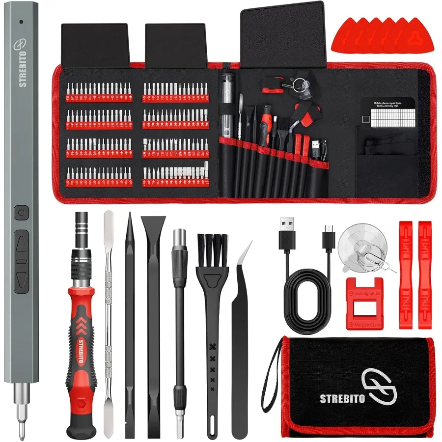 

144in1 Precision Electric Screwdriver Set with 120 Magnetic Bits for Electronics Repair PC Assembly Laptop Maintenance and RC M