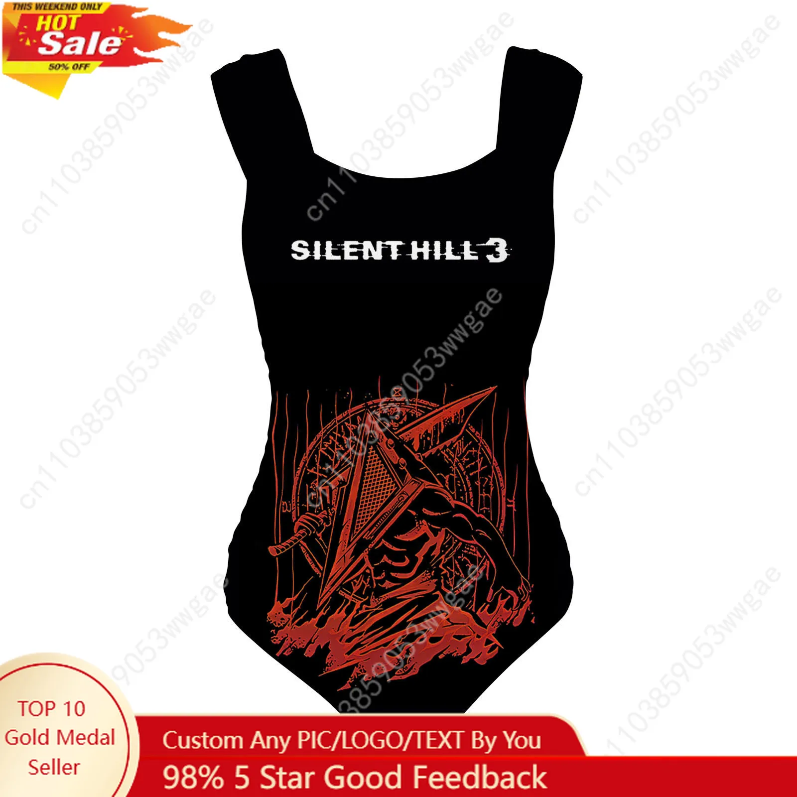 Silent Hill 3 Trajes de baño de una pieza Traje de baño para mujer con correa ancha Traje de baño personalizado Playa Bikini sexy Ropa de playa personalizada