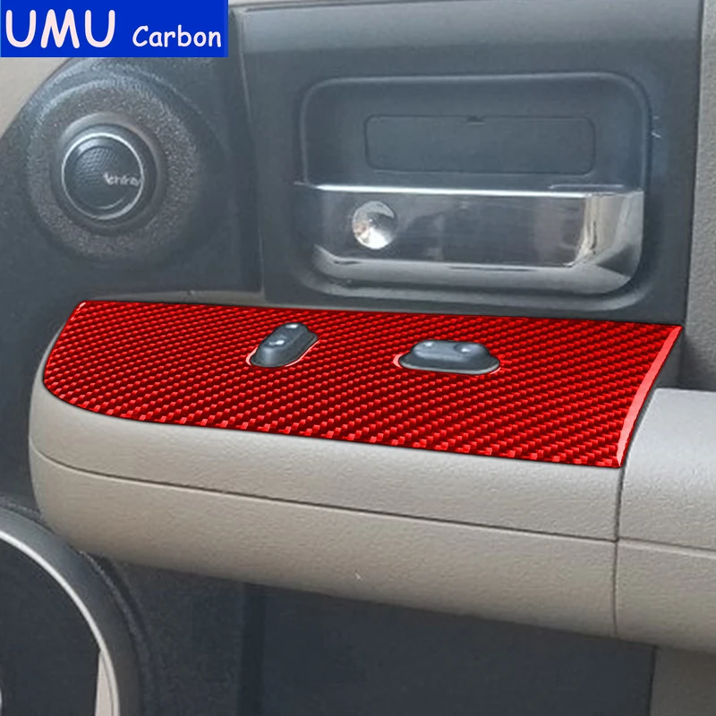 

For Ford F150 2004 2005 2006 2007 2008 Electric Glass Window Lift Panel Frame Cover Trim Real Carbon Fiber Stickers Interior