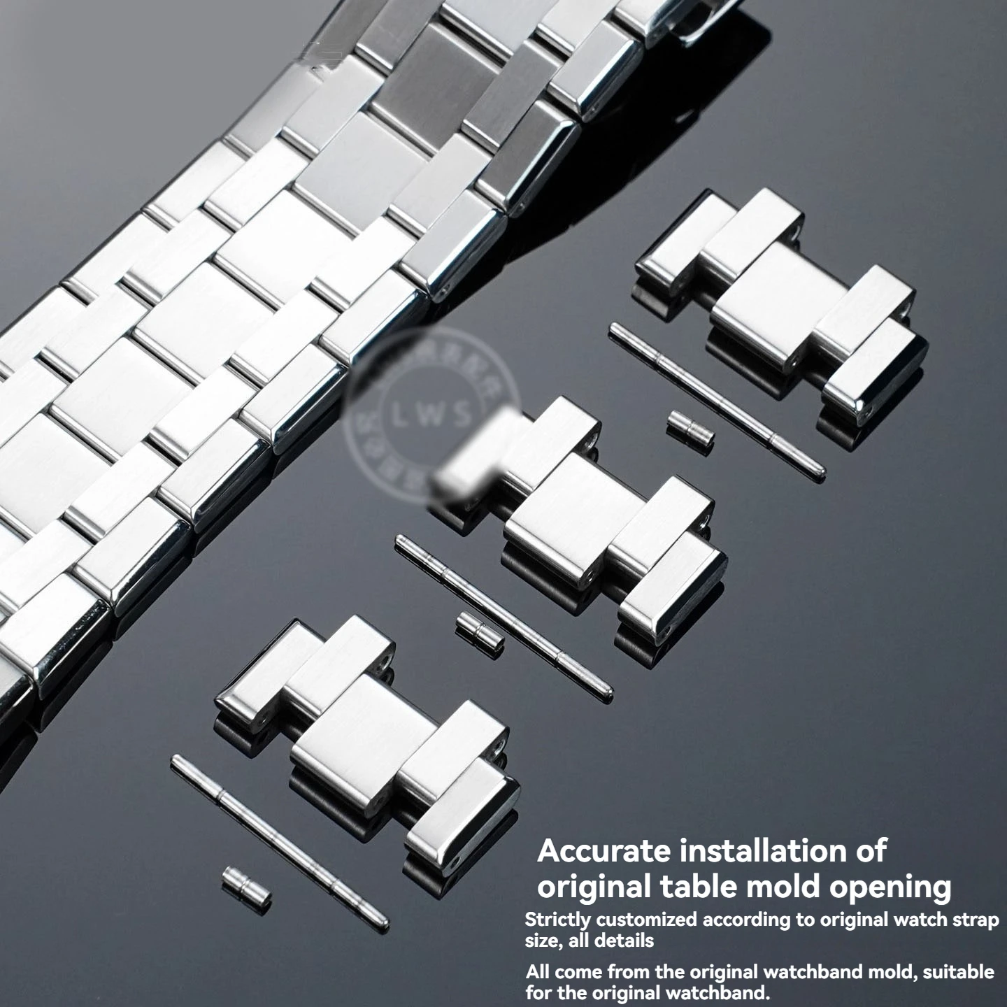 For AIKON original watch strap section AI6008 stainless steel solid watch linked list with extended section original accessories