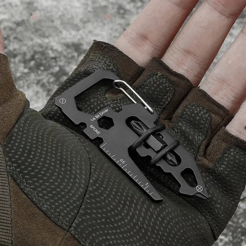 EDC Outdoor Combination Tool Household Portable Multi-function Tool Card Ruler Screwdriver Keychain Repair Tools