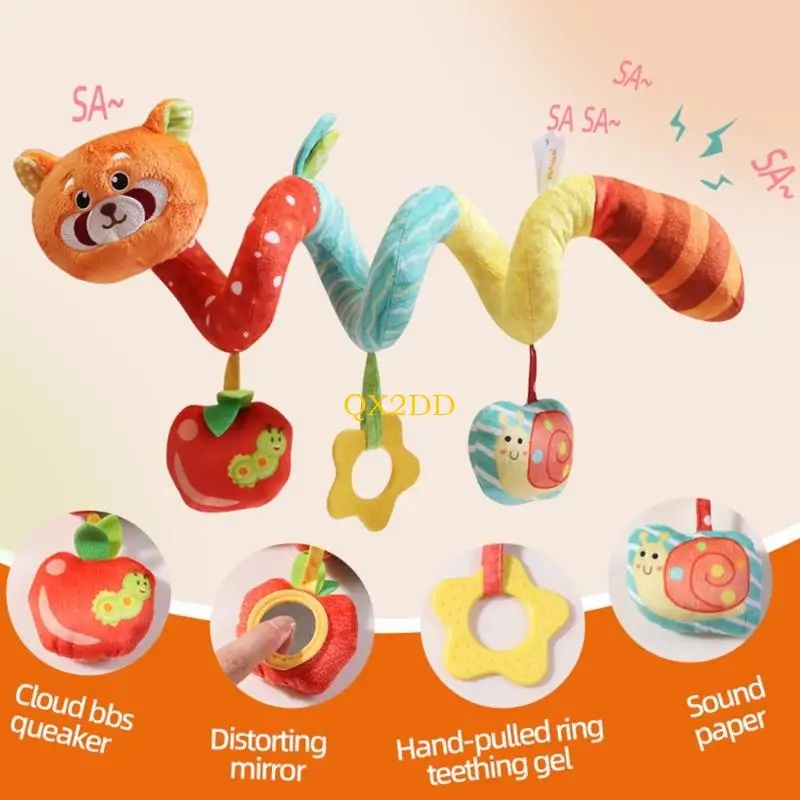 QX2D インタラクティブぬいぐるみパンダのおもちゃ幼児用ソフトぶら下げカーシートベビーベッドモバイル早期学習感覚発達ベビーシャワー