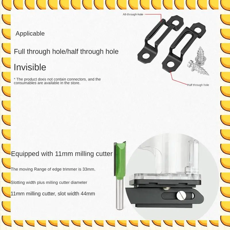 

BAAU 2 In 1 Slotting Bracket Invisible Fastener Wardrobe Cupboard Panel Punch Locator,Handheld Edge Trimming Guide Durable