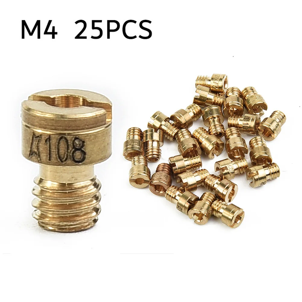 25x Motorcycle Carburetor 4mm Thread Round Main Jet Size 55/ 58/ 60/ 62/ 65/ 68/ 70/ 72/ 75/ 78/ 80/ 82/ 85-115 Kit Accessory