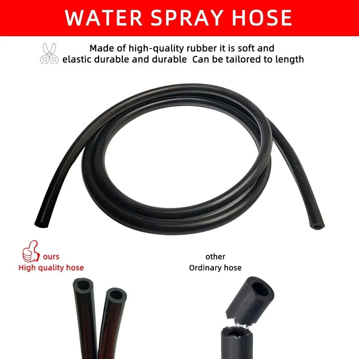 Universal 1/2/3/4m Windshield Washer Nozzle Hose Tube Pipe W/ Connector T Y Straight for Front Window Headlight Pump Car Parts