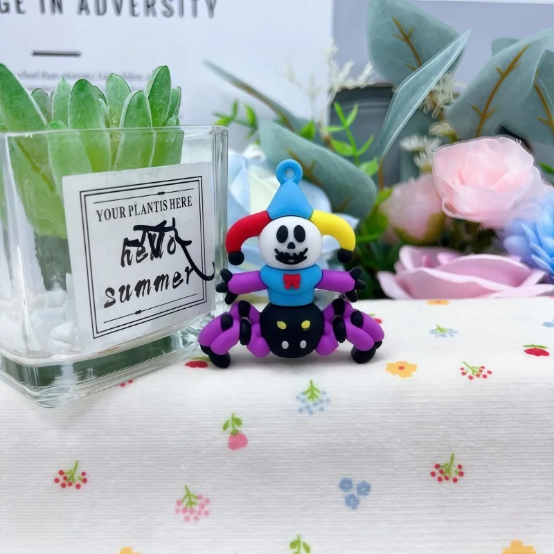 6PCS Hot Game Poppy Playtimes Series DIY Keychain Supplies Cartoon Character Creativity Personality Model Prop Merchandise