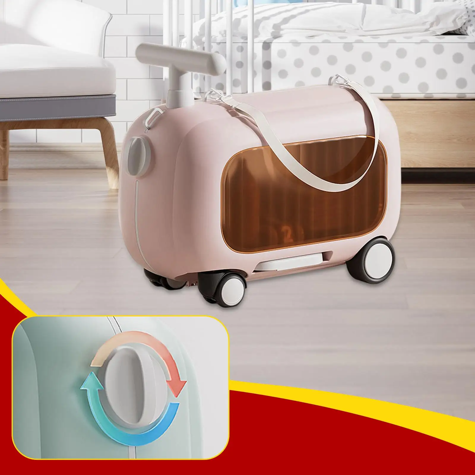 Maleta de viaje Estuche de viaje con ruedas Equipaje rígido Almacenamiento de maleta con ruedas para niños y niñas