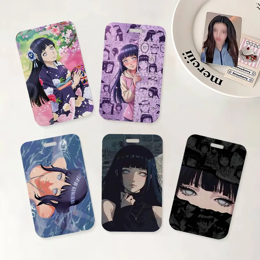 Anime Hinata Hyuga Ausweishalter mit Etui für Büro, Schule, Namenskarte und Ausweise
