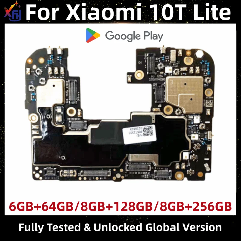 Motherboard for Xiaomi Mi 10T Lite M2007J17G, Unlocked Mainboard,  128GB, 256GB ROM, Chips Logic Board, Global Version