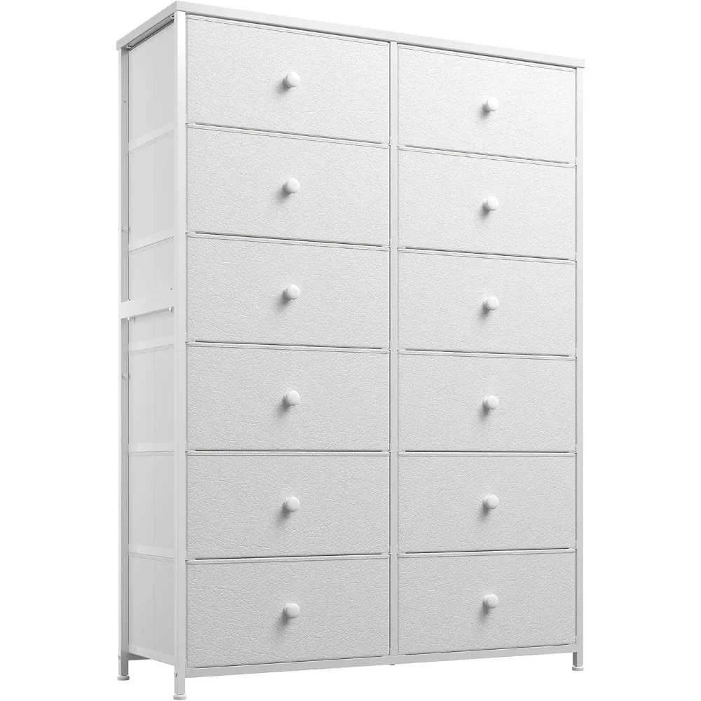 

Dresser for Bedroom, Tall Dresser with 12 Large Drawers Fabric Dressers & Chests of Drawers for Bedroom,Living Room, Wooden top