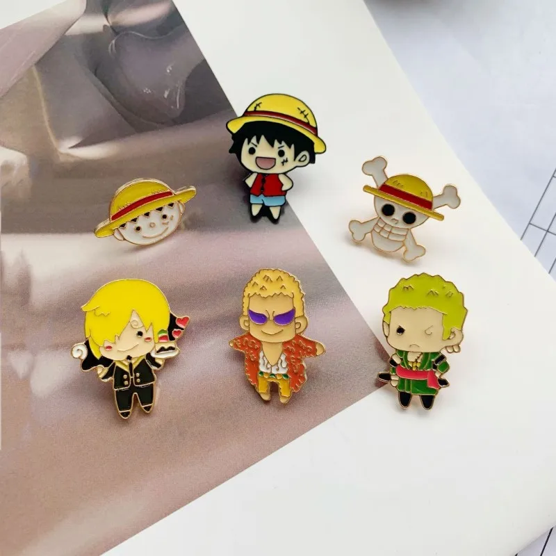 11style One Piece Luffy Skeleton Enamel Brooch Stitch Pin Lapel Pin Cartoon Badge Backpack Decoration Jewelry Accessories Gift