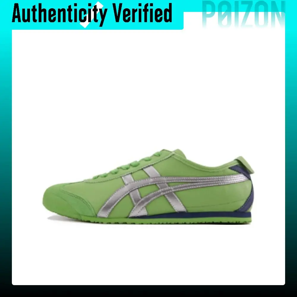 Onitsuka Tiger Mexico 66 Slip Resistant Abrasion Resistant Low top Casual Shoes Unisex Green Silver 1183A201-305