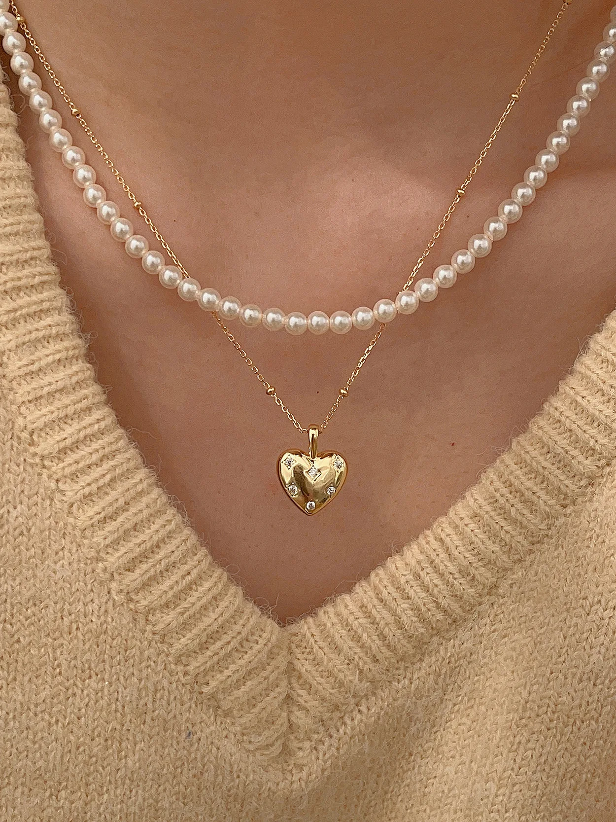 925 Sterling Silver Fashion Gold Shining Diamond Big Heart Locket Pendant Long Chain Necklace Accessories For Women Bijoux Gift