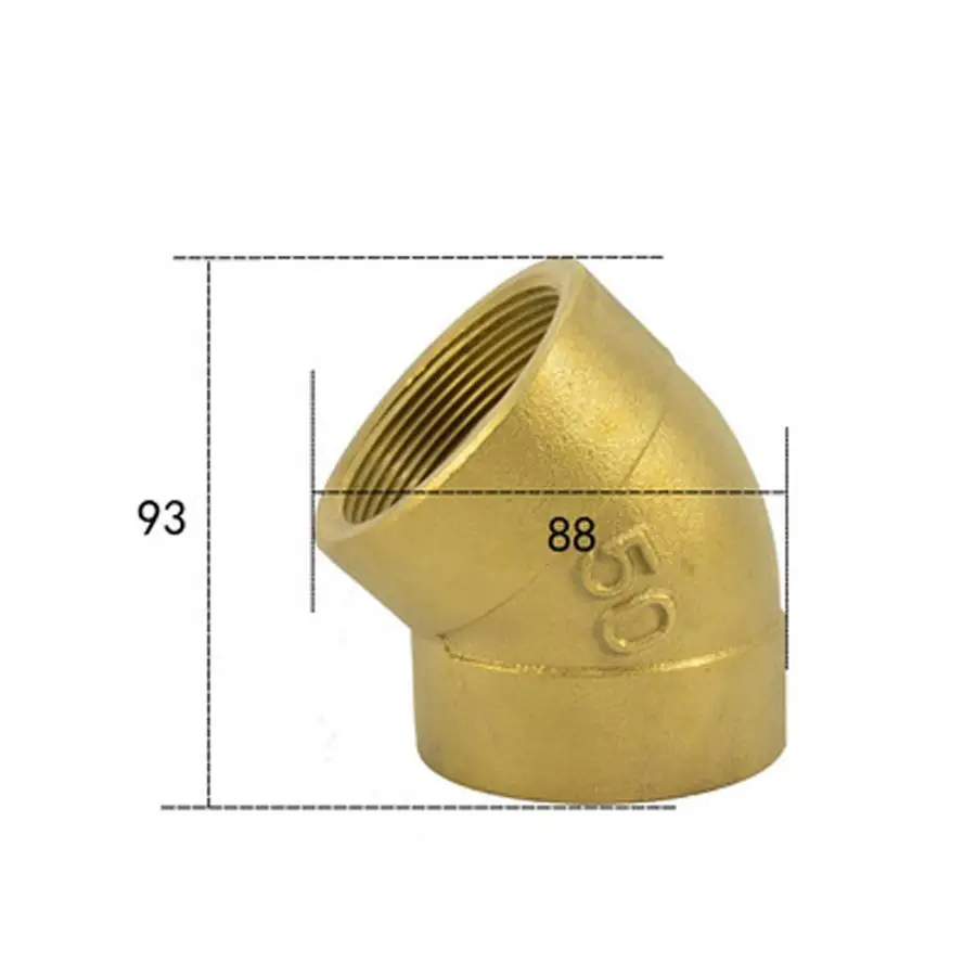 

2" BSPP Euqal Female Brass 45 Degree Elbow Pipe Fitting Coupler Connector Water Gas Oil