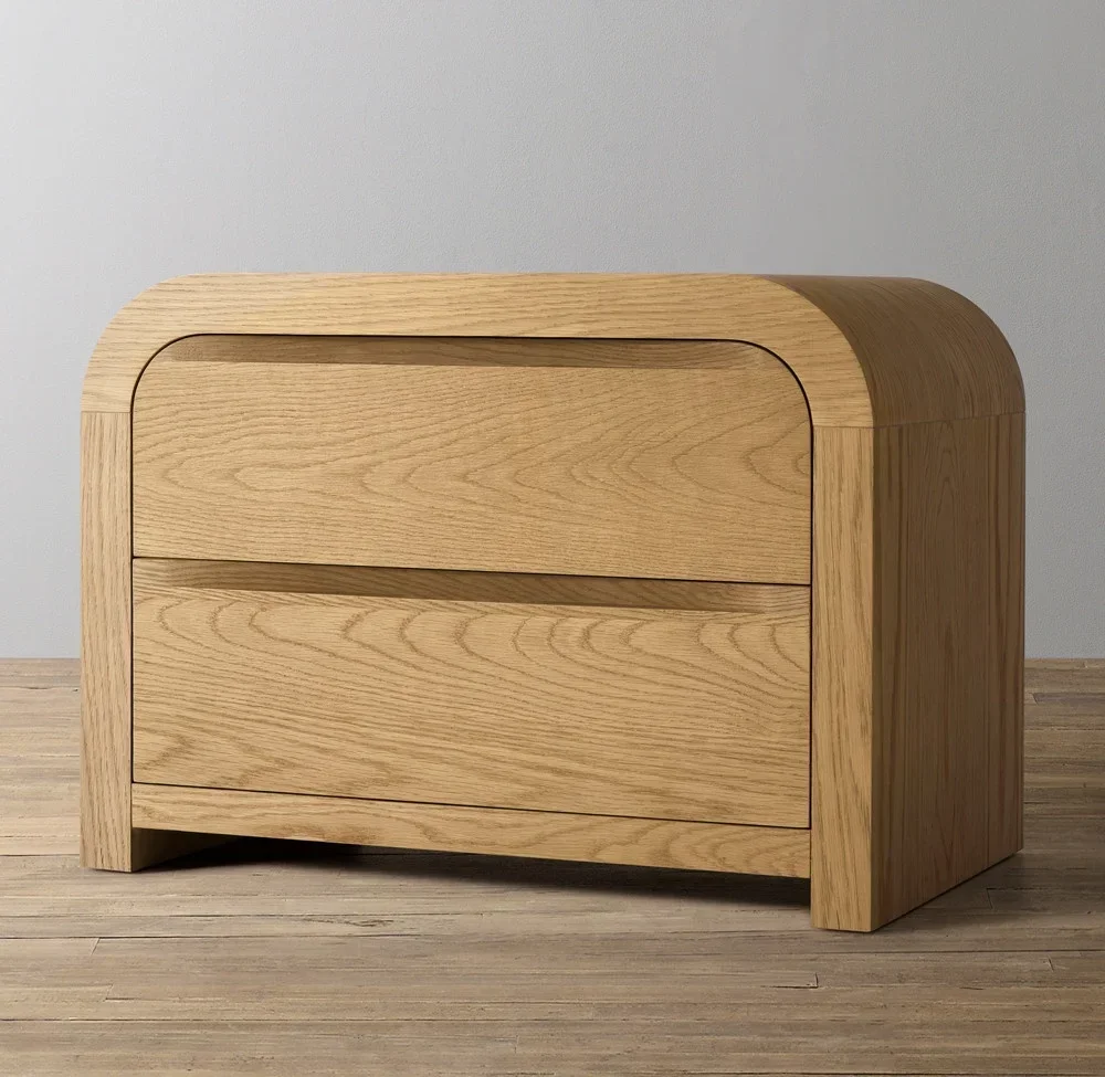 minimalist designer antique wide nightstand bedside table