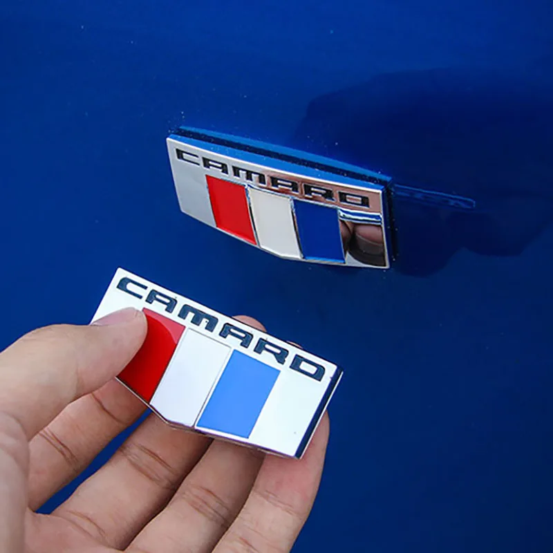Adesivo de carro de metal 3D CAMARO Tricolor Logo Emblema Emblema para Chevrolet Cruze Captiva Suburban Silverado Camaro Corvette Malibu