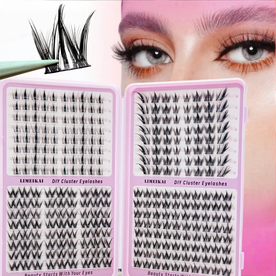 4 Ensembles de Faux Cils Mixtes, Épais et Volumineux, Courbure Naturelle, Imperméables, Idéaux pour les Voyages, Cadeau pour Jeu de Rôle, Longueurs de 8 à 14 mm
