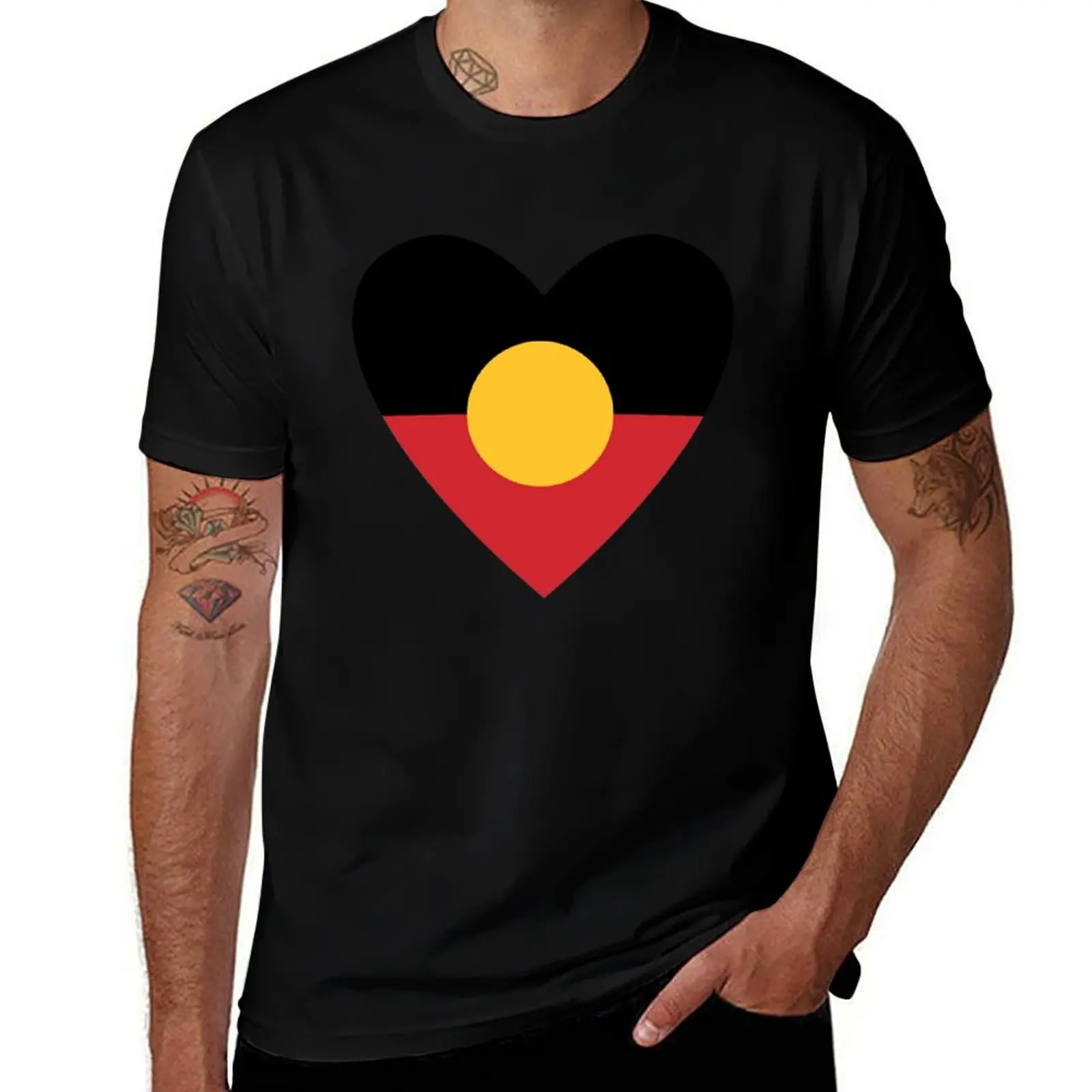 

Aboriginal Flag Australian Aboriginal T-Shirt t shirt man casual t shirt man cotton T-Shirt