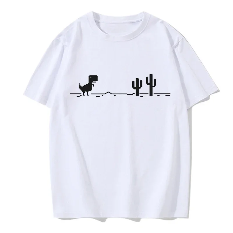 Dinosaur Cactus Vintage Y2k Tshirt Men Women Graphic Tee Tops Funny Gothic T Shirt Mange Casual Shirt Hip Hop Streetwear Clothes